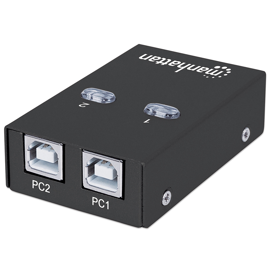 MULTIPLEXOR USB MANHATTAN,162005, USB 1:2 COMPARTE 1 DISP A 2PC - Manhattan