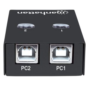 MULTIPLEXOR USB MANHATTAN,162005, USB 1:2 COMPARTE 1 DISP A 2PC - Manhattan