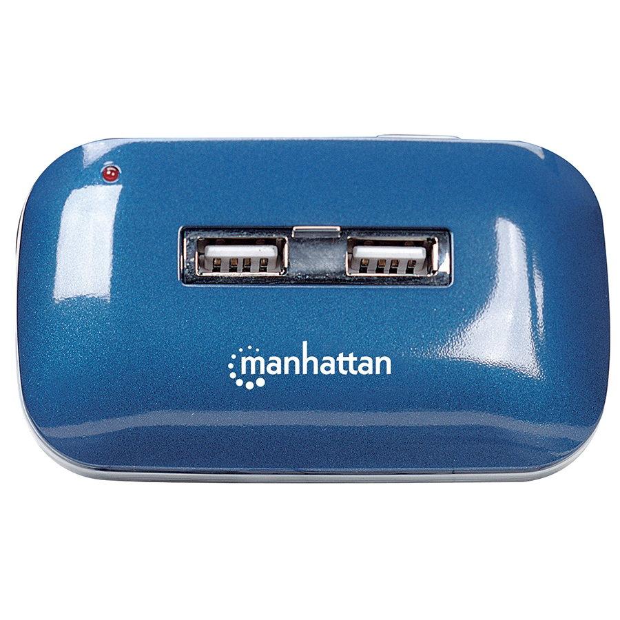 HUB USB,MANHATTAN,161039, V2.0 7 PTOS AZUL CON FUENTE - Manhattan