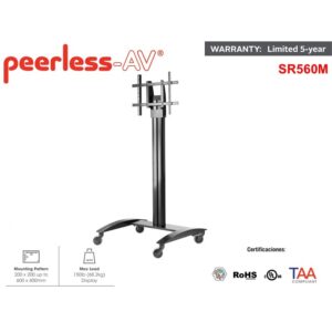 SOPORTE MOVIL PEERLESS SR560M PARA MONITORES PROFESIONALES DE 32 A 75 PULGADAS CAPACIDAD HASTA 68.20 KG - Peerless-Av
