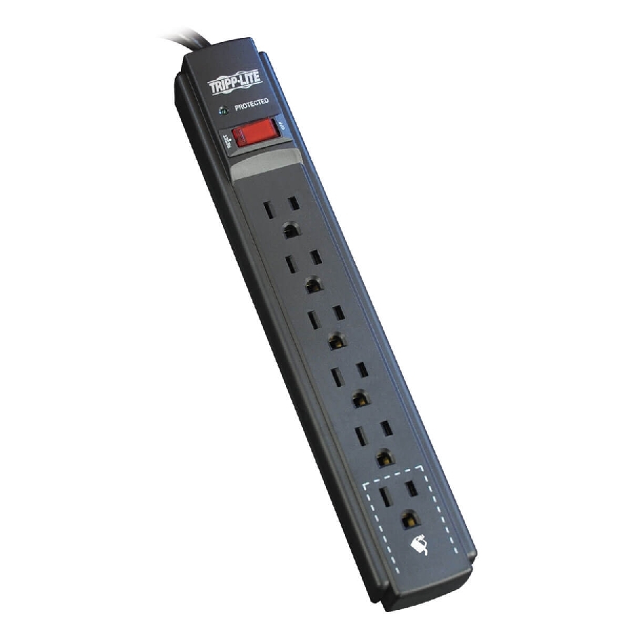 SUPRESOR DE PICOS PROTEC IT TRIPP-LITE TLP606B C/ 6 CONTACTOS, CABLE 1.83 M 6 PIES, 790 JOULES, LED DE DIAGNOSTICO, GABINETE