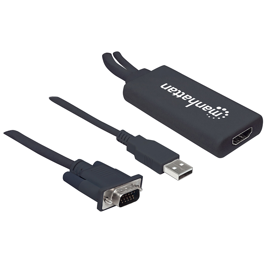 CONVERTIDOR VIDEO,MANHATTAN,152426, SVGA+AUDIO USB A HDMI - Manhattan