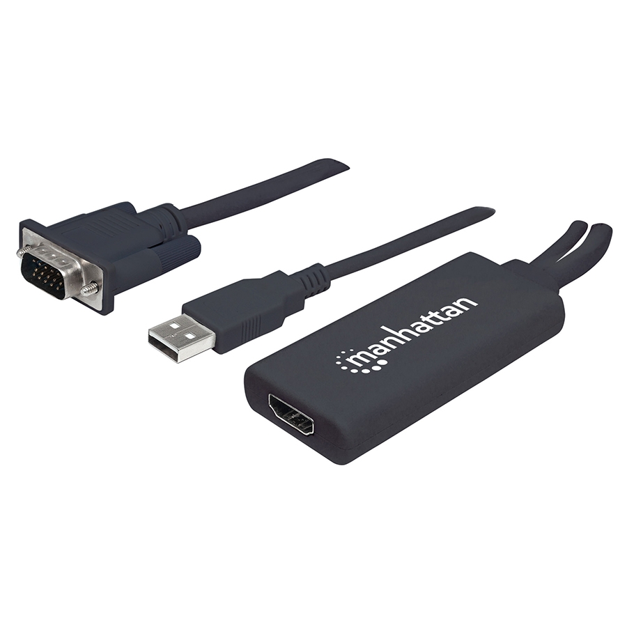 CONVERTIDOR VIDEO,MANHATTAN,152426, SVGA+AUDIO USB A HDMI - Manhattan