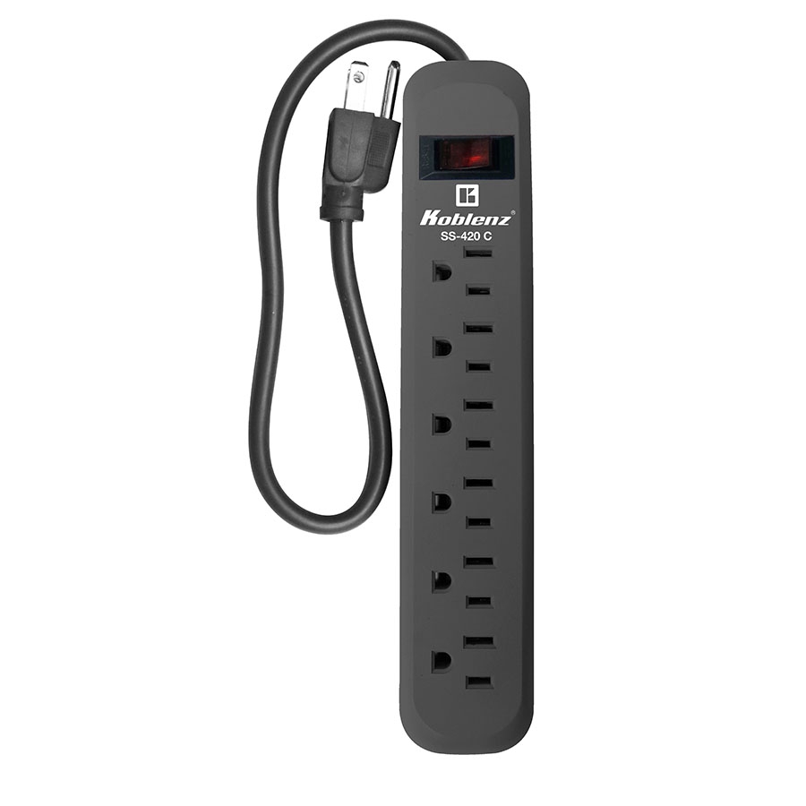 SUPRESOR DE PICOS KOBLENZ SS-420-C, 420 JOULES, 6 CONTACTOS ATERRIZADOS NEMA 5-15R. 1 AÑO DE GARANTA SKU 00-5340-00-5