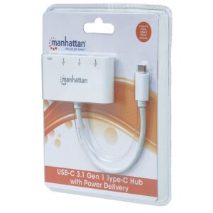 HUB USB,MANHATTAN,163552,-C 3 PTOS A + 1 PTO C - Manhattan