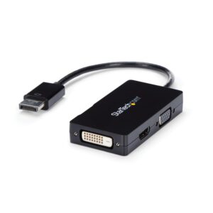 ADAPTADOR DE VIDEO DISPLAYPORT A VGA DVI O HDMI – CONVERTIDOR A/V 3 EN 1 PARA VIAJES – 1080P – 1920X1200 – STARTECH.COM MOD. 