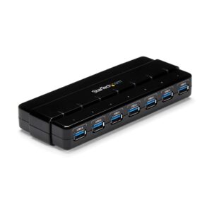 HUB USB 3.0 DE 7 PUERTOS – CONCENTRADOR USB 3.0 DE 7 PUERTOS – HUB DE ESCRITORIO CON ADAPTADOR DE ALIMENTACIN – COLOR NEGRO –