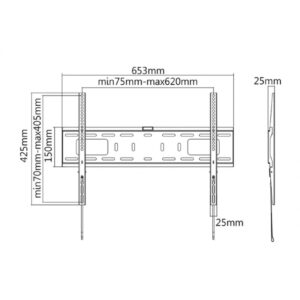 SOPORTE TV,MANHATTAN,461986, P/PARED 50KG, 37 A 70 FIJO