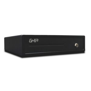 CAJON DE DINERO GHIA GCD481 / ACERO / 4 BILLETES / 8 MONEDAS / RJ11 / NEGRO - Ghia