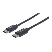 CABLE USB,MANHATTAN,354875,-C V2.0, C-C 2M NEGRO 60W, 480MB - Manhattan