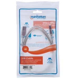 CABLE USB,MANHATTAN,333405, V2.0 A-B 1.8M, PLATA - Manhattan