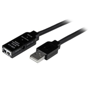 CABLE DE EXTENSION ALARGADOR DE 5M – USB 2.0 DE EXTENSION ALARGADOR ACTIVO DE 5 METROS – MACHO A HEMBRA – CON OPCIN A FUENTE 