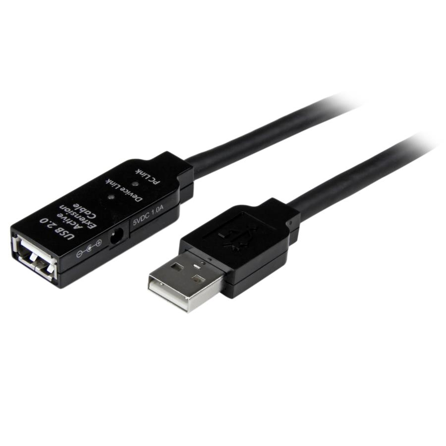 CABLE DE EXTENSION ALARGADOR DE 5M – USB 2.0 DE EXTENSION ALARGADOR ACTIVO DE 5 METROS – MACHO A HEMBRA – CON OPCIN A FUENTE