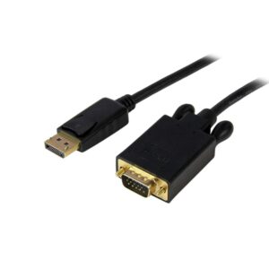 CABLE ADAPTADOR DE 1.8M CONVERTIDOR DE VIDEO DISPLAYPORT DP A VGA – ACTIVO – 1080P – NEGRO – STARTECH.COM MOD. DP2VGAMM6B - S