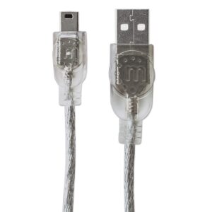CABLE USB,MANHATTAN,333412, V2.0 A-MINI B 1.8M PLATA - Manhattan