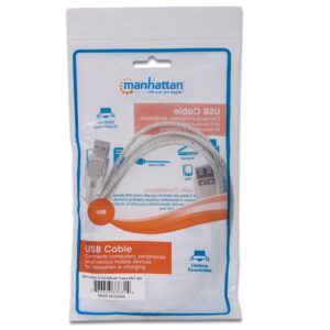 CABLE USB,MANHATTAN,336314, V2.0 EXT. 1.8M PLATA - Manhattan