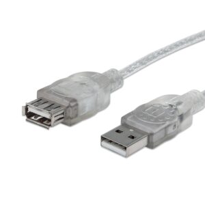 CABLE USB,MANHATTAN,340496, V2.0 EXT. 3.0M PLATA - Manhattan