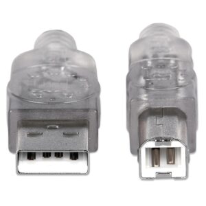 CABLE USB,MANHATTAN,340458, V2.0 A-B 3.0M, PLATA - Manhattan