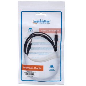 CABLE AUDIO,MANHATTAN,334594, ESTEREO 3.5MM M-M 1.8M NEGRO - Manhattan