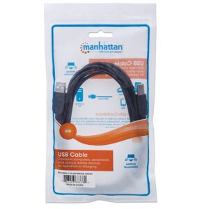 CABLE USB,MANHATTAN,33382, V2.0 A-B 3.0M, NEGRO - Manhattan