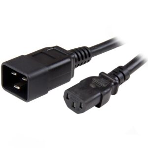 CABLE DE CORRIENTE DE 1.8M DE EXTENSION – C13 A C20 – 14AWG – 15A 125V – DE SERVICIO PESADO – CABLE DE ALIMENTACION – STARTEC