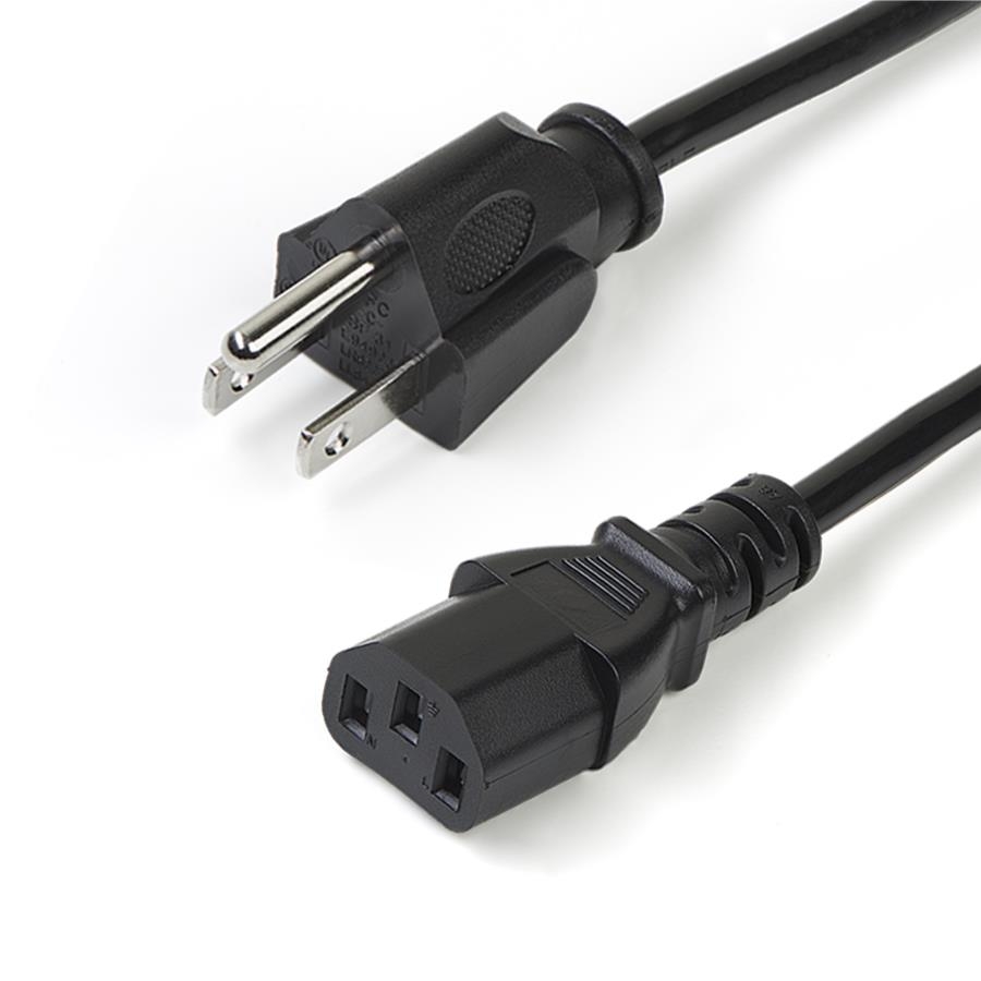 PAQUETE DE 10 CABLES DE CORRIENTE DE 3M ESTANDAR DE ALIMENTACION PARA COMPUTADORA – 18 AWG – NEMA5-15P A C13 – 10A 125V – STA