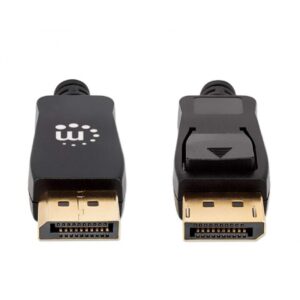 CABLE DISPLAYPORT,MANHATTAN,353618, V1.4 M-M 2.0M NEGRO 8K60HZ,CHAPADOS EN ORO - Manhattan