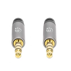 CABLE AUDIO,MANHATTAN,355995, ESTEREO 3.5MM M-M 2.0M NEGRO/ALUMINIO PLATEADO - Manhattan
