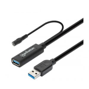 CABLE USB EXTENSION, MANHATTAN,153768,V3.2 EXT. ACTIVA 15.0M NEGRO - Manhattan
