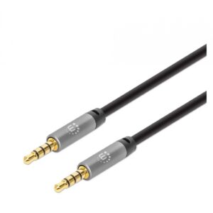 CABLE AUDIO ESTEREO , MANHATTAN, 356015, 5.0MM M-M 5.0M NEGRO/ALUMINIO PLATEADO - Manhattan