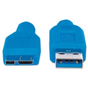 CABLE USB,MANHATTAN,325424, V3.0 A-MICRO B 2.0M AZUL - Manhattan
