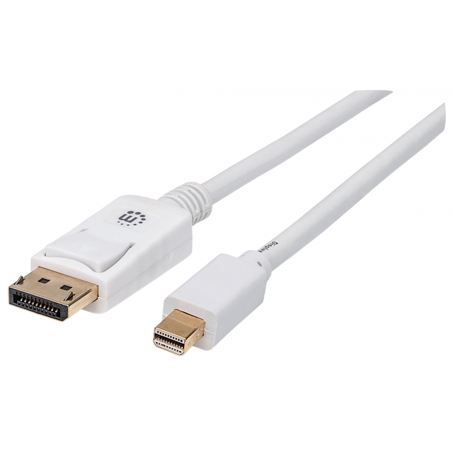 CABLE DISPLAYPORT,MANHATTAN,324748, – MINIDP M-M 2.0M BLANCO - Manhattan