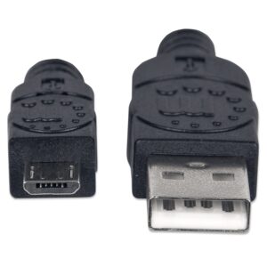 CABLE USB,MANHATTAN,307161, V2 A-MICRO B, BOLSA PVC 1.0M NEGRO - Manhattan