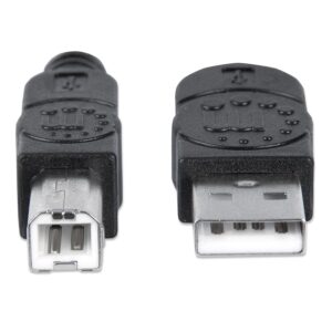 CABLE USB,MANHATTAN,337779, V2.0 A-B 5.0M, ALTA VELOCIDAD,NEGRO - Manhattan