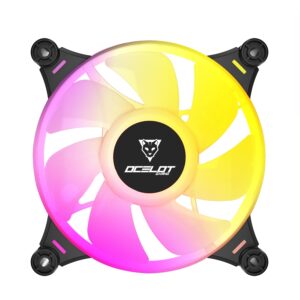 VENTILADOR OCELOT GAMING OF-3 / 120MM / ARGB / 38.5 CFM / 1200 RPM / 21.2 DB / 4 PINES / COLOR NEGRO - Ocelot Gaming