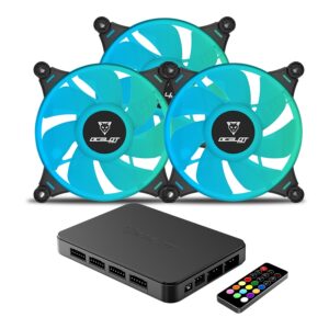 VENTILADORES OCELOT GAMING OFKIT-2 / KIT 3 PIEZAS / 120MM / RGB / HUB PARA 10X VENTILADORES RGB / CONTROL REMOTO / 38.5 CFM /