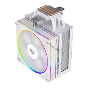 ENFRIAMIENTO DE AIRE GAMER BALAM RUSH HELIUX PRO HEX50 / DISIPADOR / TDP 220 W / COMPATIBILIDAD UNIVERSAL AMD - INTEL / ARGB PERSONALIZABLE / 4 PIPAS / VENTILADOR 120 MM / BLANCO / BR-942058