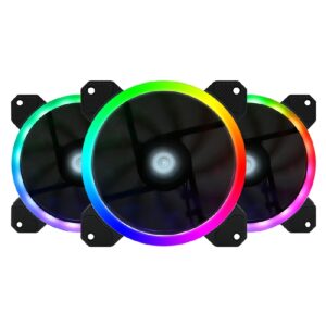 KIT VENTILADORES GAME FACTOR FKG400, 3 FANS 120MM, RGB, 2 TIRAS LED, CONTROL REMOTO - Game Factor