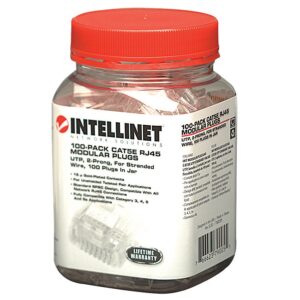 PLUG RJ45,INTELLINET,790055, CAT 5E UTP MULTIFILAR 100 PZAS