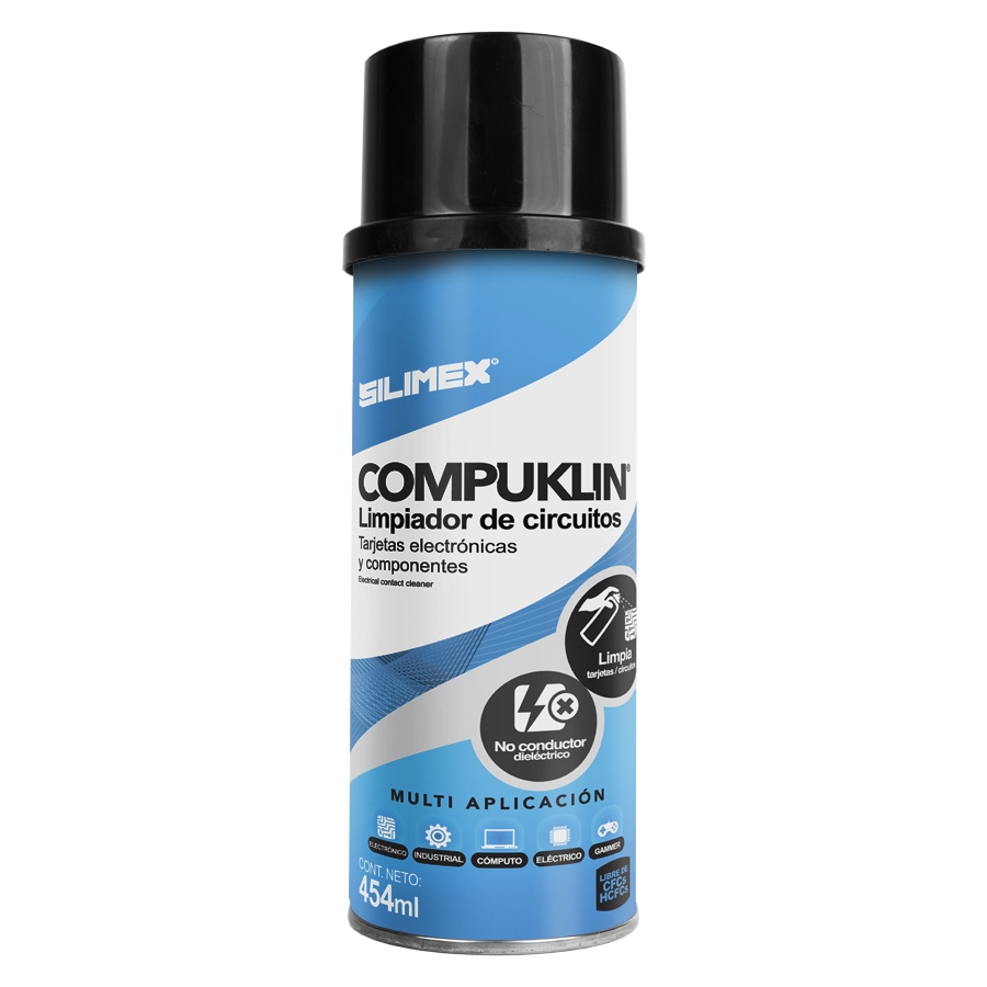 AEROSOL COMPUKLIN LIMPIADOR DESENGRASANTE DE TARJETAS ELECTRONICAS 454 ML SILIMEX - SILIMEX