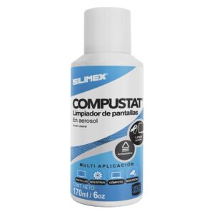 AEROSOL COMPUSTAT LIMPIADOR DE PANTALLAS LAPTOPS, TABLETAS, SMART TVS, SMART PHONES SILIMEX 170 ML - SILIMEX