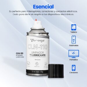LIMPIADOR Y LUBRICANTE, DIELECTRICO, ANTIPOLVO Y HUMEDAD - Vorago