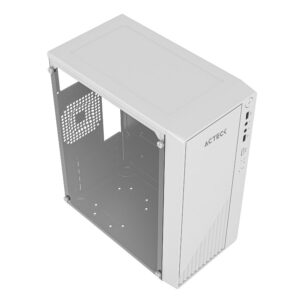 GABINETE ACTECK KIOTO GC220 / MINI TORRE / MICRO ATX, MINI ITX / FUENTE 500W / PANEL IZQ ACRILICO + FRENTE MESH / BLANCO / AC