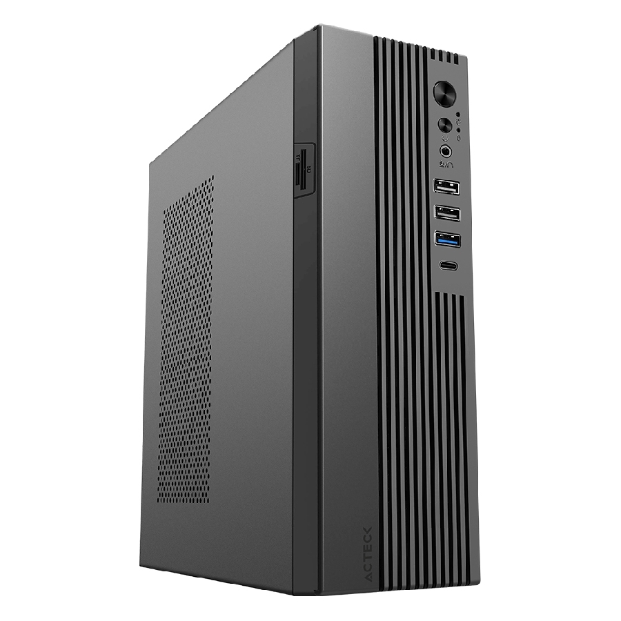 GABINETE ACTECK ONEX GS450 / MINI TORRE SLIM / MICRO ATX – MINI ITX / LECTOR SD / DOBLE POSICION / FUENTE DE PODER FLEX ATX 4