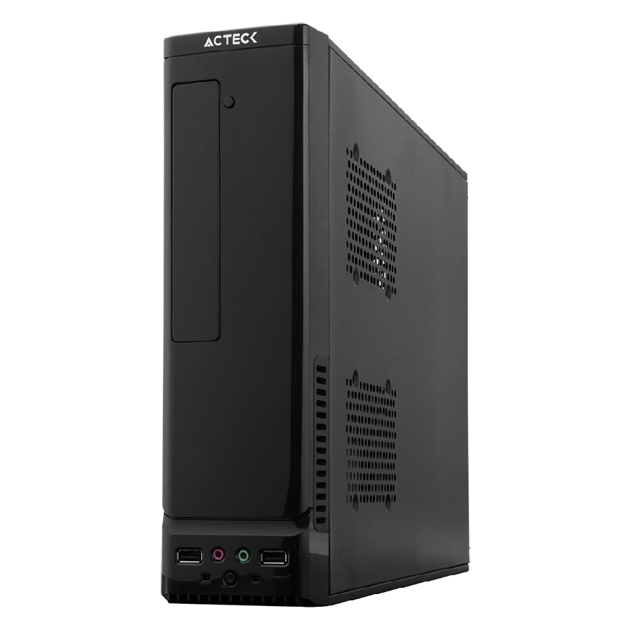 GABINETE ACTECK ATOM GS240 / MICRO TORRE SLIM / MICRO ATX, MINI ITX / FUENTE DE PODER SFX 450W / LECTOR DE TARJETAS / METAL /