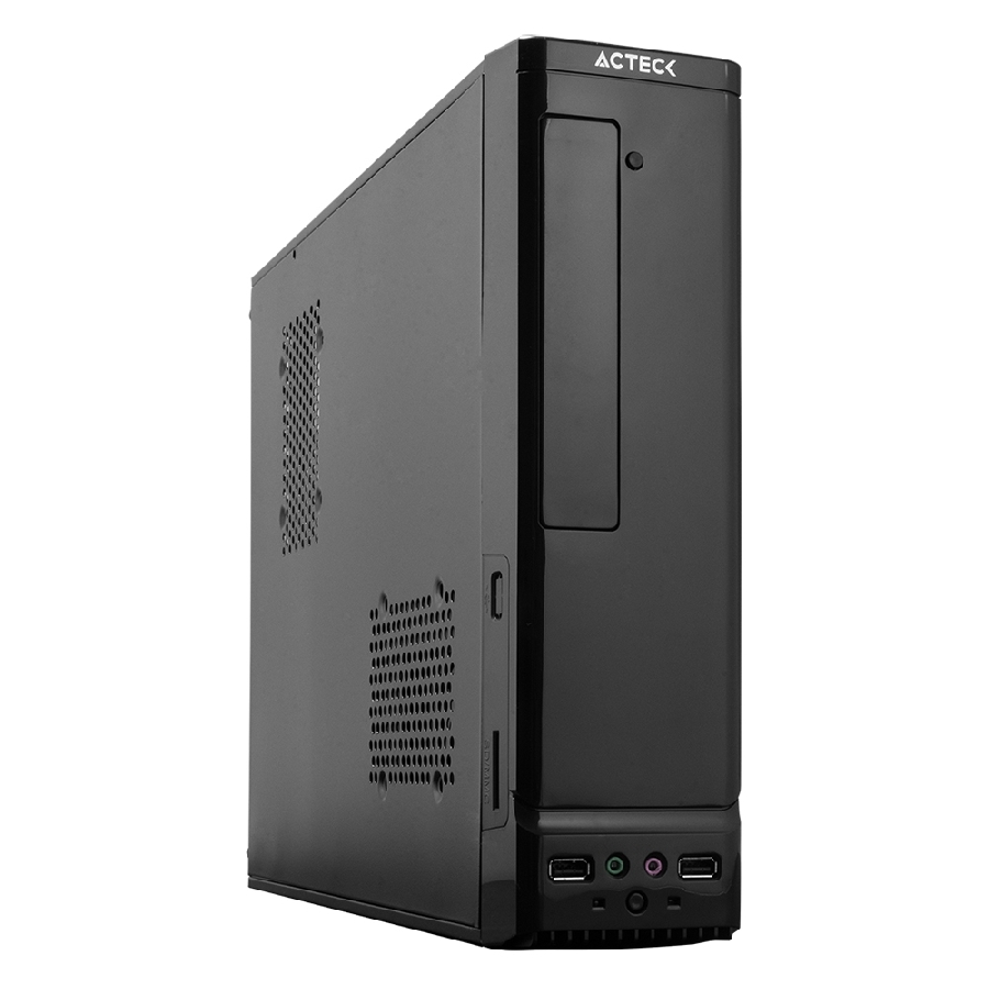 GABINETE ACTECK ATOM GS240 / MICRO TORRE SLIM / MICRO ATX, MINI ITX / FUENTE DE PODER SFX 450W / LECTOR DE TARJETAS / METAL /