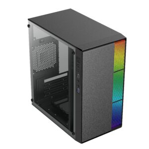 GABINETE ACTECK FUSION II GI440 / MICRO TORRE / MICRO ATX, MINI ITX / FUENTE 500W / ILUMINACION RGB / PANEL ACRILICO, METAL /