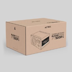 FUENTE DE PODER ACTECK BLAZAR PRIME FT500P / ATX / 500 W / NO MODULAR / VENTILADOR 80 MM / 1 AÑOS DE GARANTIA / NEGRO / AC-93