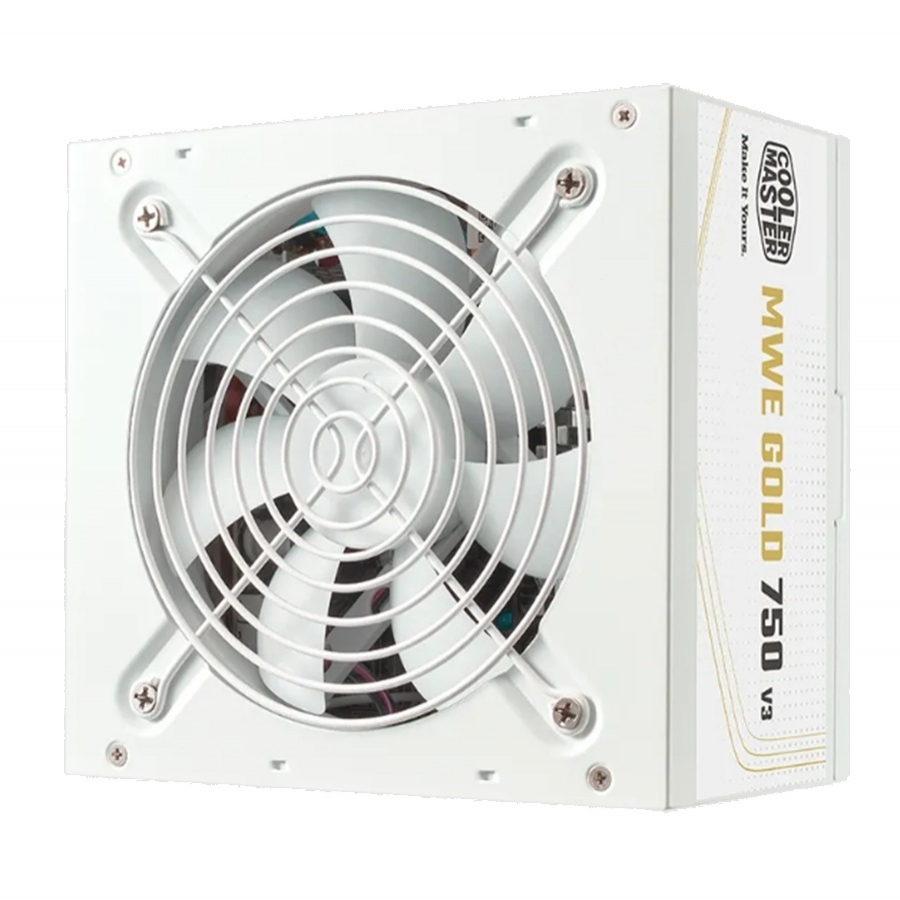 FUENTE DE PODER COOLER MASTER 750W / BLANCO / MWE V3 ATX 3.1 / 80PLUS GOLD CERTIFICADA / NO MODULAR / GAMER - Cooler Master