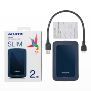 DISCO DURO EXTERNO ADATA HV300 2TB PORTATIL 2.5 USB 3.2 WINDOWS MAC LINUX DASHDRIVE SLIM COLOR AZUL AHV300-2TU31-CBL - Adata